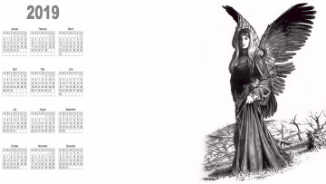 Картинка календари фэнтези крылья взгляд женщина