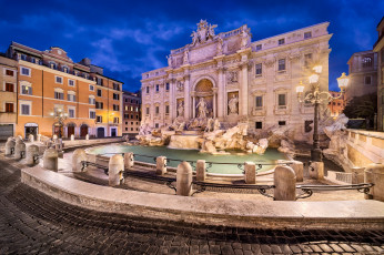 Картинка fontana+di+trevi +roma города рим +ватикан+ италия простор