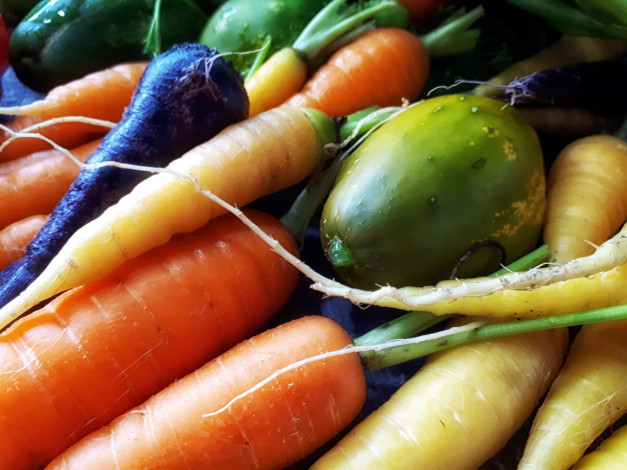 Обои картинки фото еда, овощи, огурец, морковь
