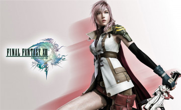 обоя видео игры, final fantasy xiii, девушка, униформа, оружие