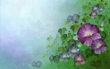 Картинка векторная графика lilac pink petunia листья цветок сиреневая розовая петуния art style leaves flower стиль арт