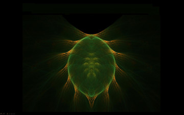 Картинка 3д графика fractal фракталы жук тёмный
