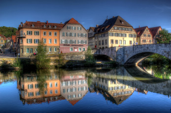 Картинка германия швебиш халль города улицы площади набережные швебиш-халль дома река мост