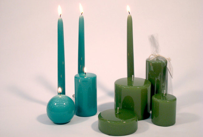 Обои картинки фото разное, свечи, пламя, бирюзовый, зеленый