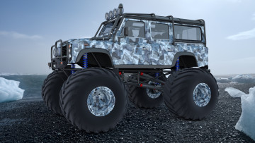 Картинка автомобили 3д monster land rover