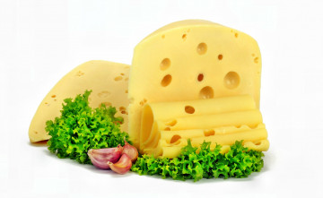 обоя еда, сырные, изделия, сыр, чеснок, зелень