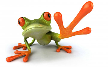 Картинка 3д+графика юмор+ humor лапа графика free frog лягушка