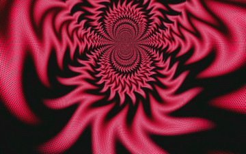 Картинка 3д+графика фракталы+ fractal чёрный фон отражение удалённость зубья красное графика