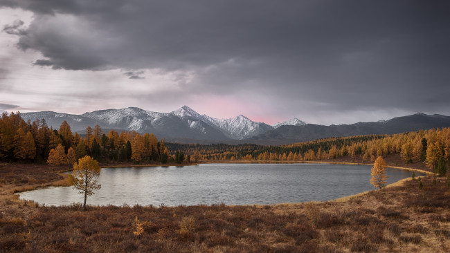 Обои картинки фото природа, реки, озера, осень, озеро, киделю, алтай