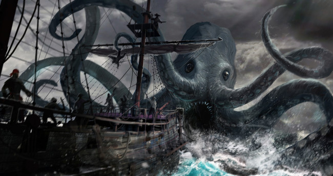 Обои картинки фото фэнтези, существа, пираты, осьминог, pirates of the undead seas
