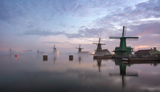 Обои картинки фото разное, мельницы, netherlands, zaanstad, north, holland