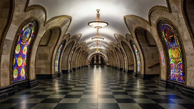 Обои картинки фото интерьер, холлы,  лестницы,  корридоры, город, метро, площадь, трех, вокзалов, москва, россия