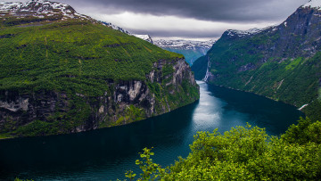 Картинка geirangerfjorden norway природа побережье