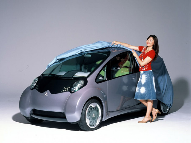Обои картинки фото mitsubishi, concept, автомобили, авто, девушками