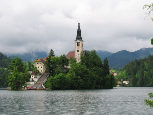 Картинка assumption of mary pilgrimage church bled slovenia города блед словения