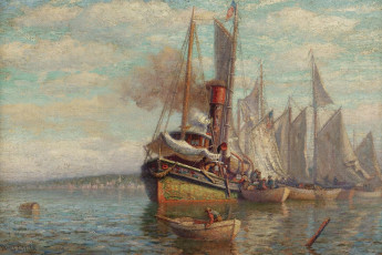 Картинка james gale tyler рисованные лодки пароход
