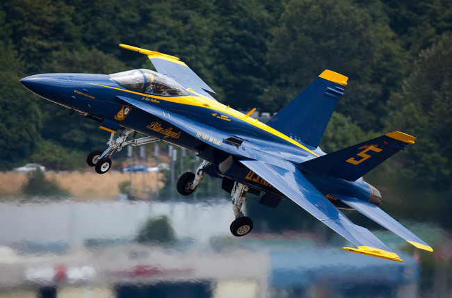 Обои картинки фото авиация, боевые, самолёты, ф-18, голубые, ангелы, истребитель