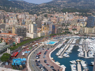 Картинка города монте-карло+ монако море панорама побережье дома