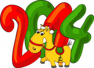 Картинка лошадка праздничные векторная+графика+ новый+год лошадь 2014 новый год