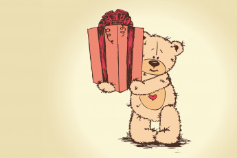 Картинка рисованные мишки+тэдди подарок медведь