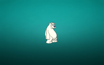 Картинка рисованные минимализм синеватый фон bear хмуристый белый медведь