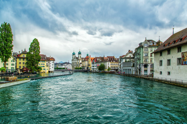Обои картинки фото люцерн , швейцария, города, - улицы,  площади,  набережные, вода, дома