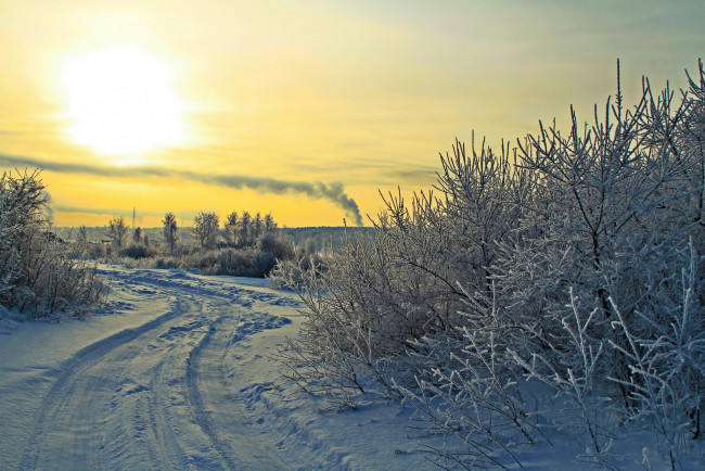 Обои картинки фото природа, дороги, снег