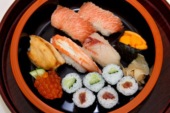обоя еда, рыба,  морепродукты,  суши,  роллы, икра