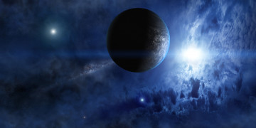 Картинка космос арт планета фантастика красота свет звезды