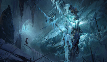 Картинка видео+игры rise+of+the+tomb+raider rise of the tomb raider арт зима парусник lara croft yohann schepacz корабль