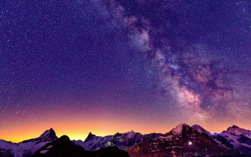 Картинка космос звезды созвездия горы млечный путь небо
