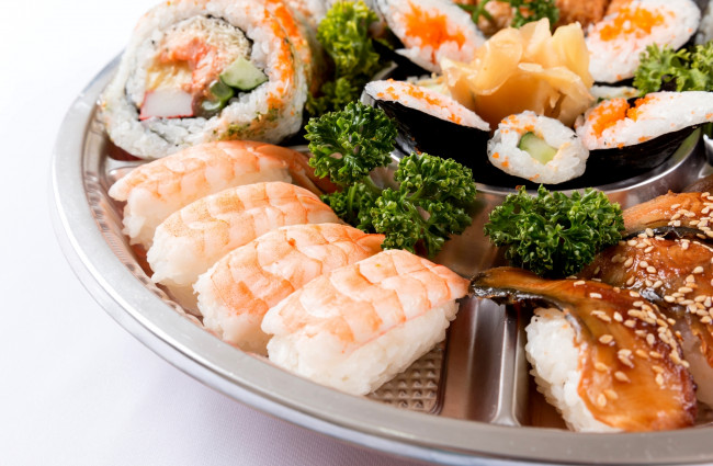 Обои картинки фото еда, рыба,  морепродукты,  суши,  роллы, рис, роллы, суши, нори, морепродукты