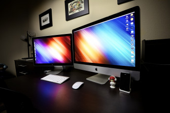 Картинка компьютеры мониторы +ноутбуки california mac os cupertino apple workplace