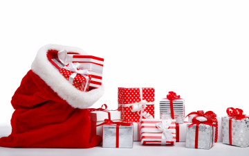 Картинка праздничные подарки+и+коробочки new year подарок подарочки мешок новый год