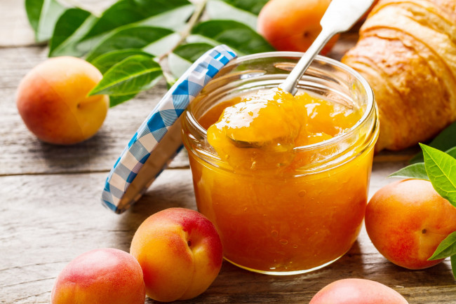 Обои картинки фото еда, мёд,  варенье,  повидло,  джем, джем, абрикосы