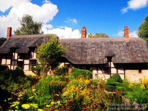 Картинка england shottery near stratford upon avon anne hathaway города здания дома