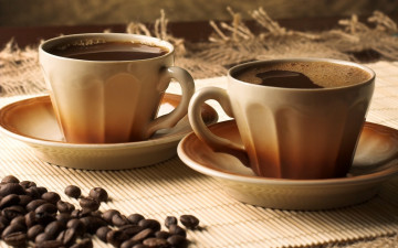 обоя coffee, еда, кофе, кофейные, зёрна, чашки, зерна