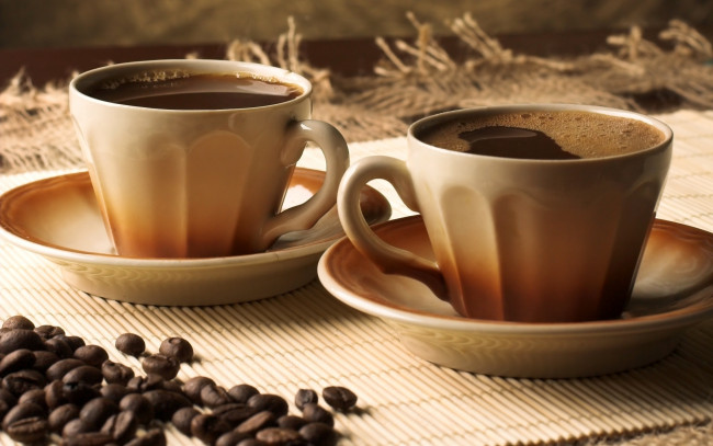 Обои картинки фото coffee, еда, кофе, кофейные, зёрна, чашки, зерна