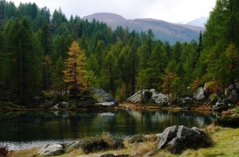 Картинка природа реки озера осень озеро лес горы