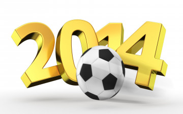 обоя праздничные, 3д графика , новый год, цифры, 2014, мяч