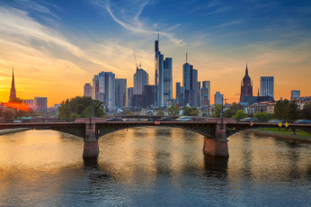 Картинка frankfurt+am+main города франкфурт-на-майне+ германия река мост