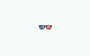 Картинка рисованное минимализм красный синий очки