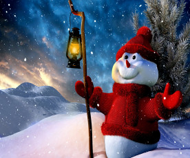 Картинка праздничные снеговики снежинки снег снеговик