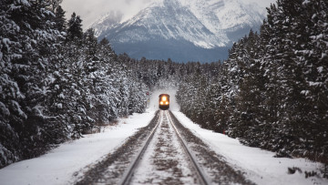 Картинка техника поезда рождество лес поезд снег зима