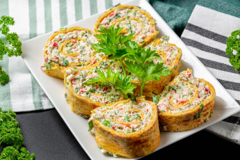 Картинка еда салаты +закуски петрушка закусочные рулетики