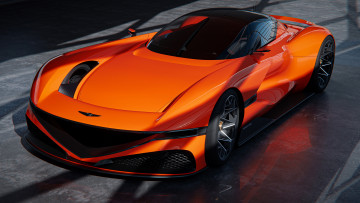 обоя genesis x gran berlinetta vgt concept 2024, автомобили, genesis, x, gran, berlinetta, vision, turismo, concept, оранжевый, прототип