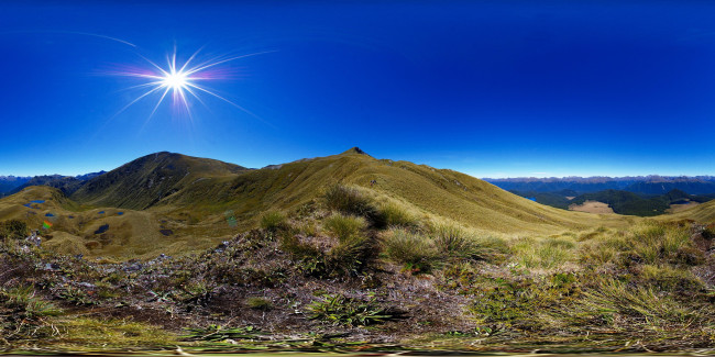 Обои картинки фото green, lake, fiordland, national, park, природа, горы, солнце