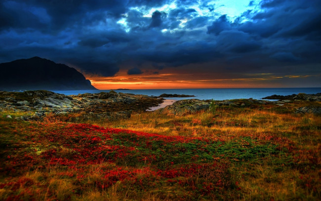 Обои картинки фото природа, побережье, море, закат