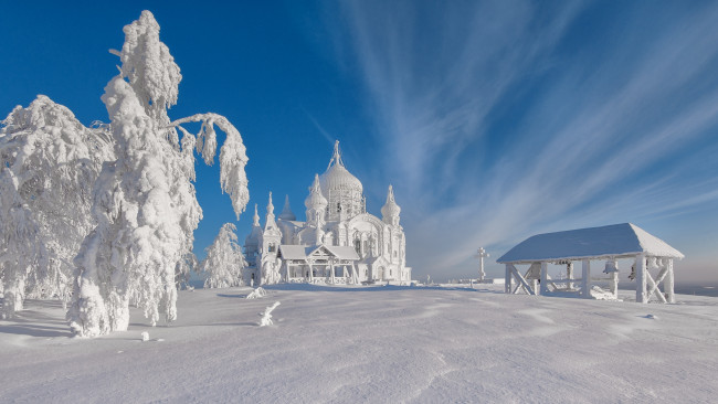 Обои картинки фото белогорский николаевский монастырь, города, - православные церкви,  монастыри, сказка, снег, зима