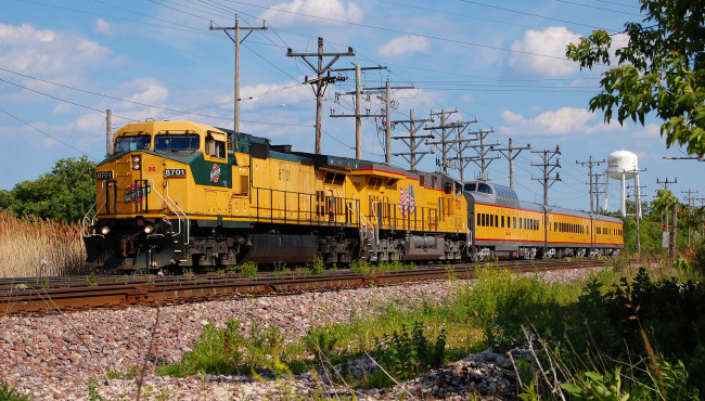 Обои картинки фото техника, поезда, рельсы, дорога, железная, состав, локомотив